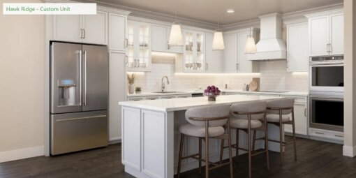 Hawk Ridge kitchen customization option with white cabinets